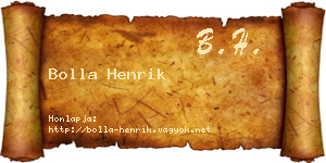 Bolla Henrik névjegykártya